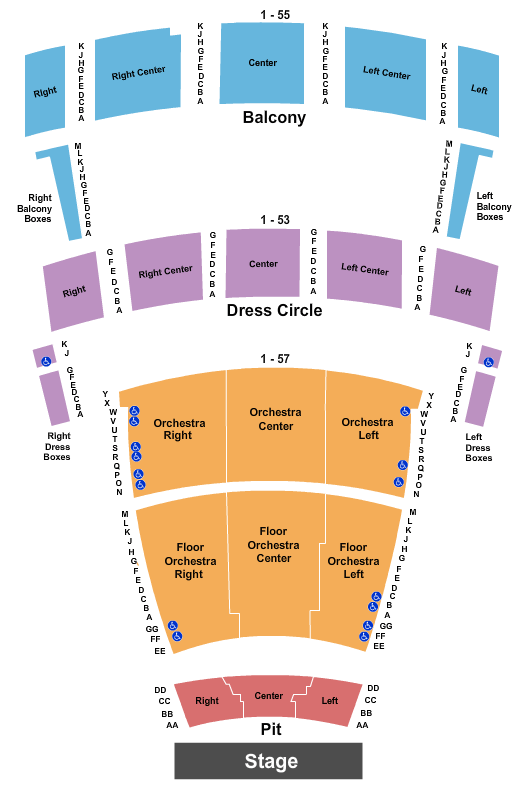 Chrysler Hall Mamma Mia! Seating Chart